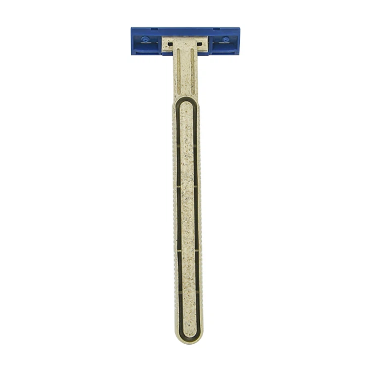 Twin Blade tal-leħja li jintremew bi strixxa tal-lubrikant tal-fibra tal-bambu Eco Friendly